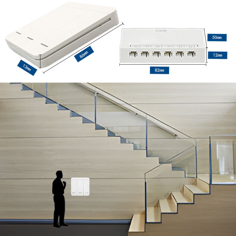 DC12-24V 6CH Bluetooth & Wireless Panel Running Water LED Stair Side Wall Strip Light Controller DC12-24V 6CH Bluetooth & Wireless Panel Running Water LED Stair Side Wall Strip Light Controller